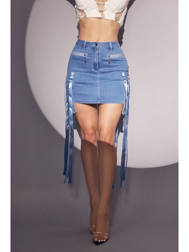 WFFS - Vente Jupe – femme - Minijupe Cargo en jean11