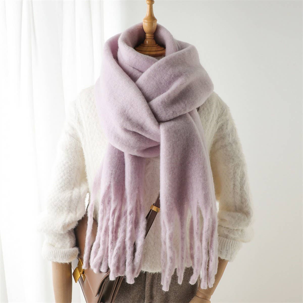 ACCITY - Wholesale Scarf - Women's - Mohair Tassel Scarf for Winter, Unisex Long Shawl_CWASC096514