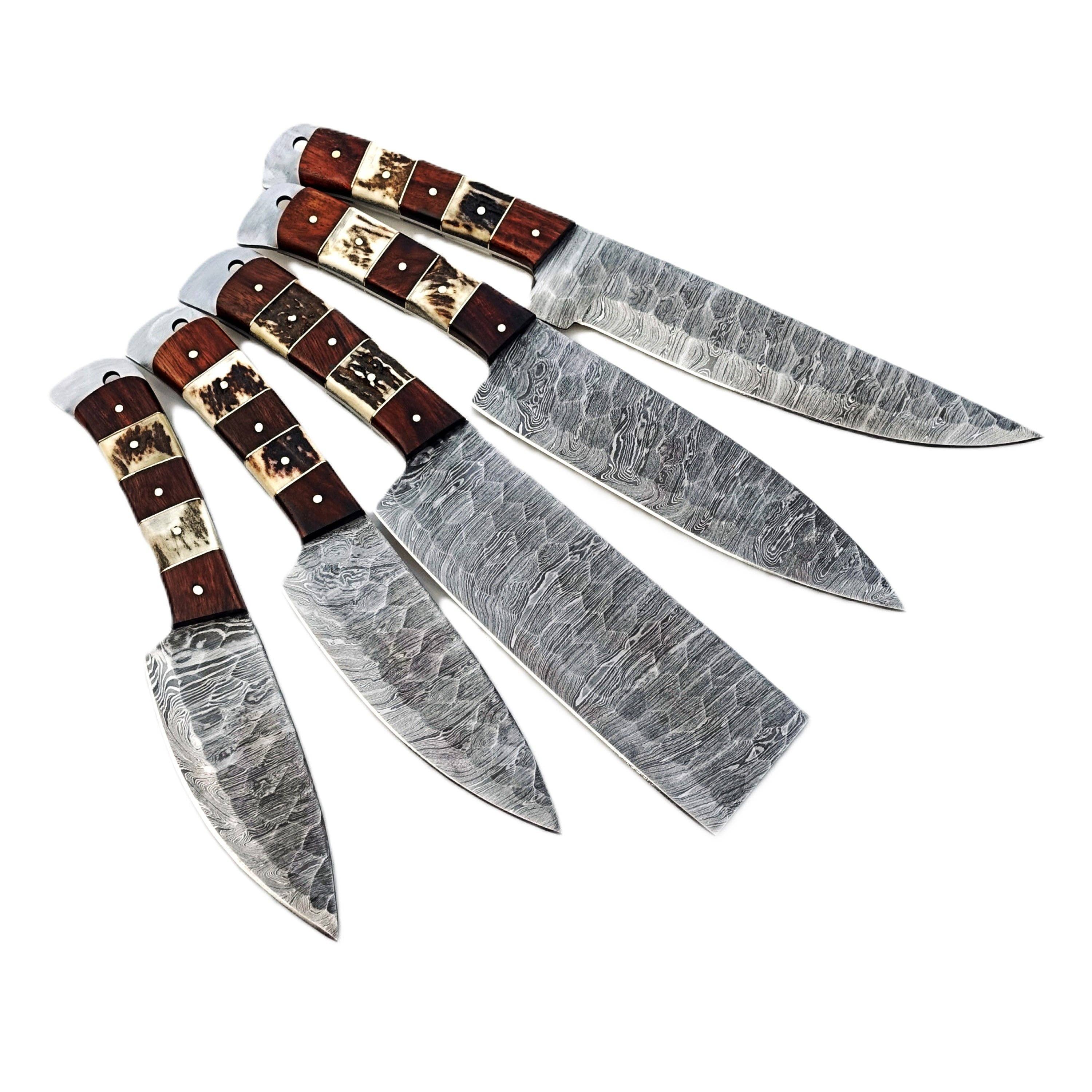 Ruddock Bros. LLC - Wholesale Knife Set - Balboa 5 Piece Chef Knife Set - Damascus Steel2