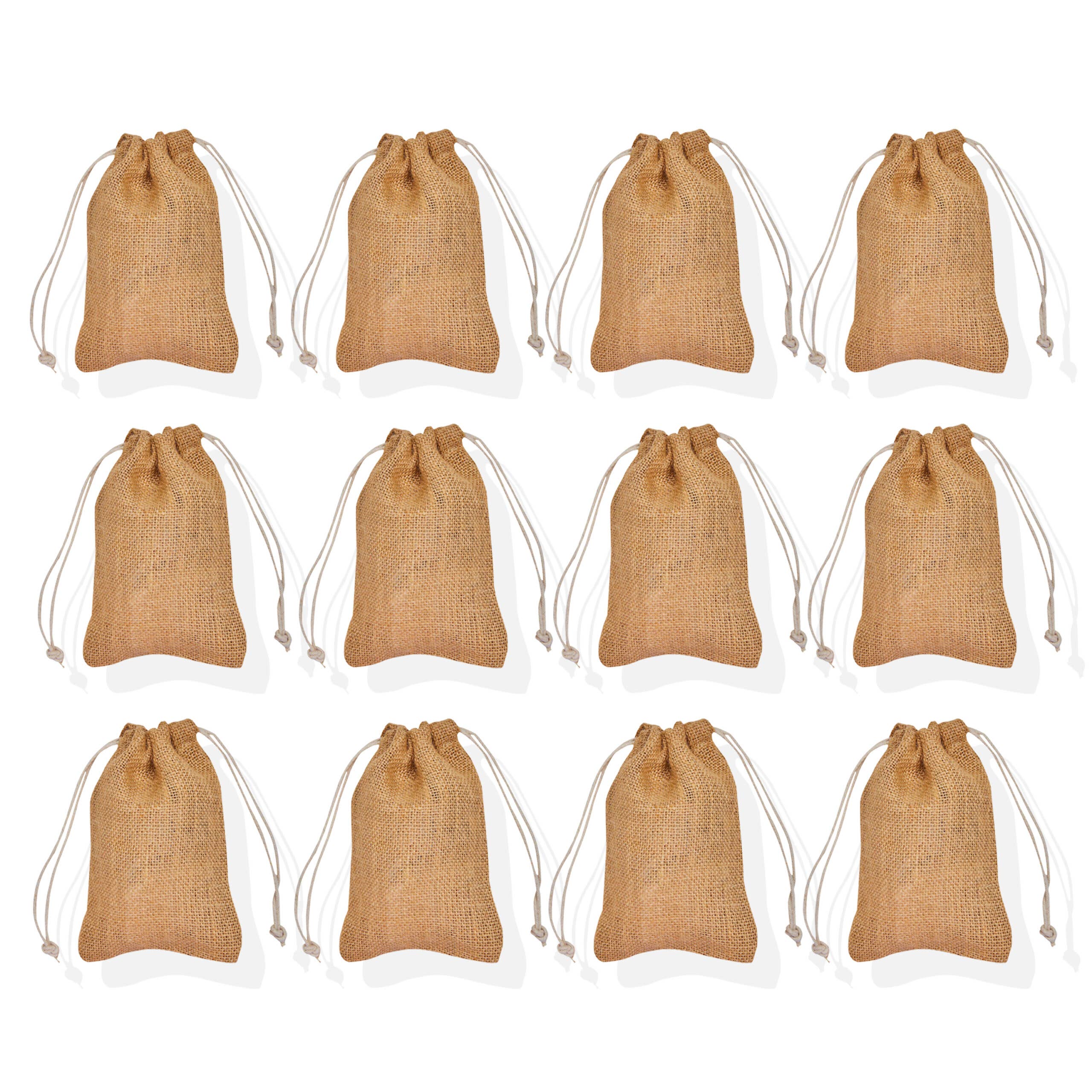 ecojutebags - Wholesale Gift Bag Set/Pack - Burlap Jute Gift Bags – 12 Drawstring Pouches for Events0