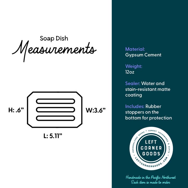 Left Corner Goods - Wholesale Bath Soap Dish - Concrete Industrial Soap Dish9