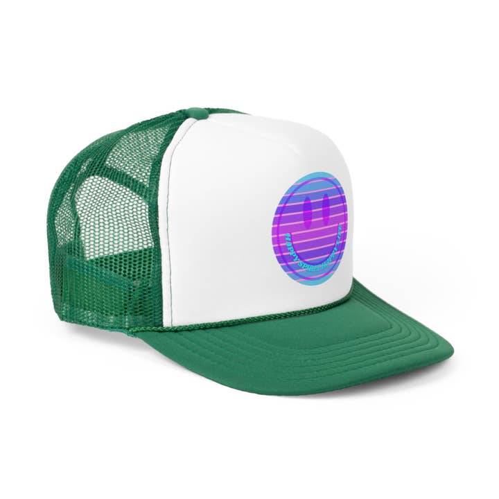 Happy Life Stuff - Vendita all'ingrosso Cappellino da camionista - Donna - Cappello Happy Spirit Happy Life, Cappello Aesthetic Sunset, Cappello Smile Tumblr, Cappello da trucker alla moda, Vsco Girl, Cappello da trucker con grafica rosa, Cappello da baseball