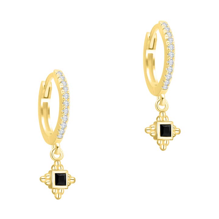 Onyx Cross Drop Earrings for wholesale by Isles of Ophir