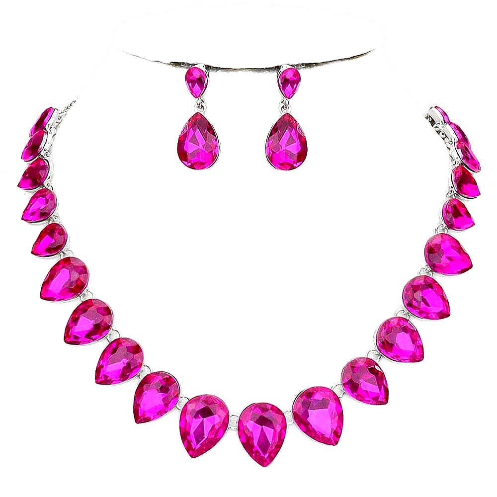 Diacly - Wholesale Jewelry Set - Pear Connection Crystal Necklace Set9