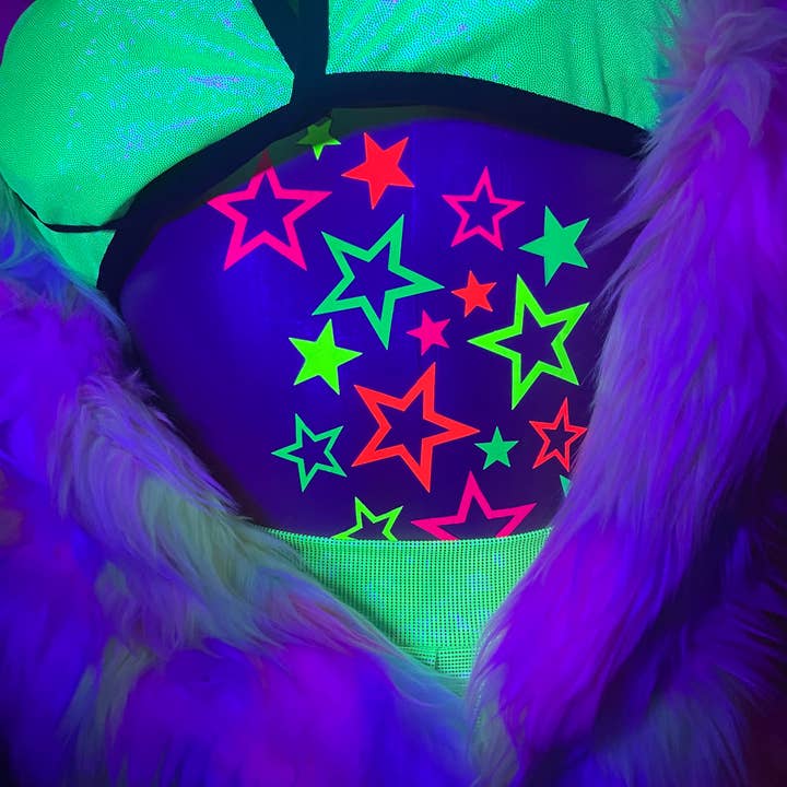 Sasswear - Wholesale Body Glitter/Shimmer - Open Stars Blacklight Body Stickers-40 Pk2