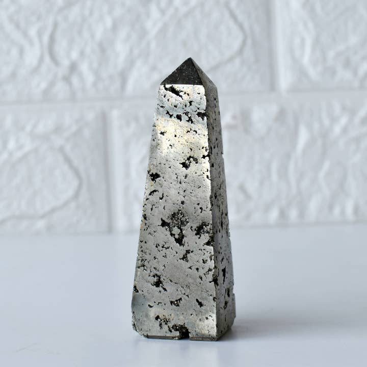 Healing Obelisk |Pyrite Druzy |Crystal Tower | Crystal Point for wholesale by Soothing Crystals