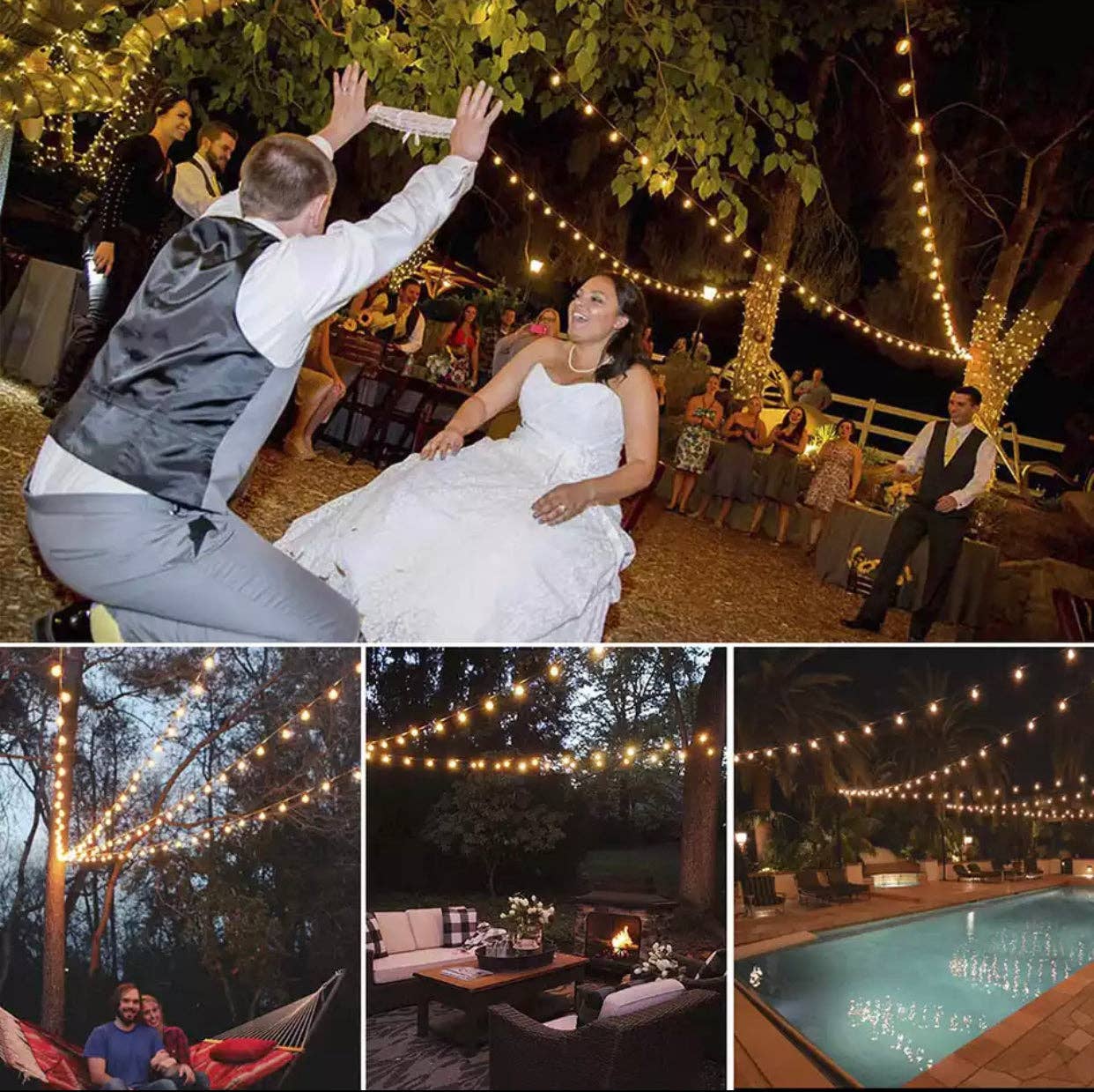 OutdoorSolarOutlet – wholesale String lights – Outdoor String Light-25 Feet G40 Globe Patio Lights with 26 Edison Glass Bulbs Waterproof Connectable Hanging Light8