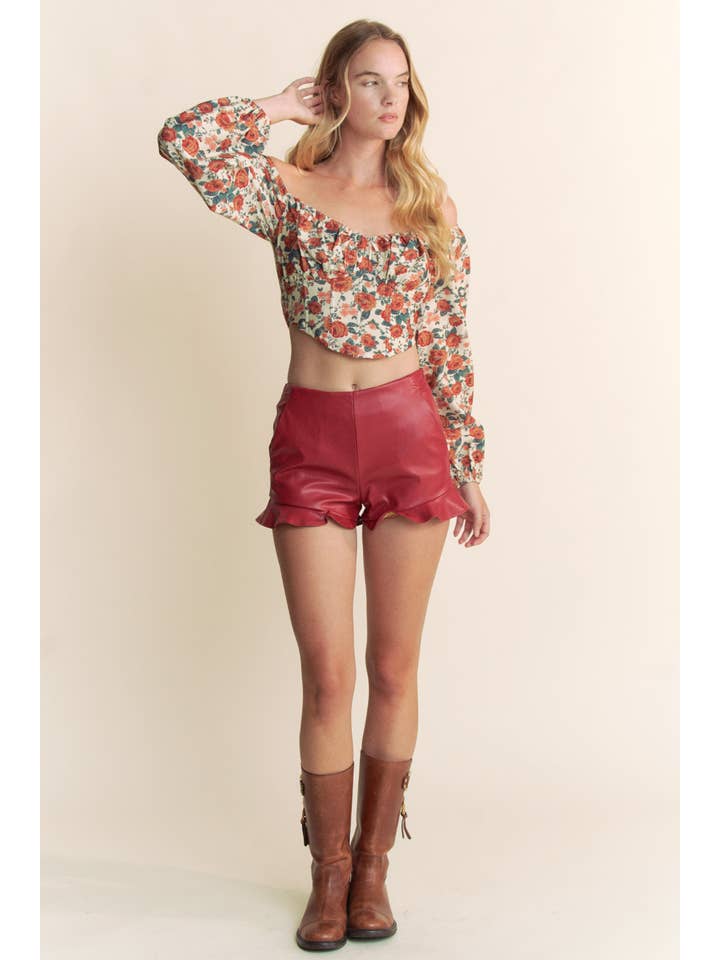 Taupe Multi OTTOMAN FLORAL PRINT LONG SLEEVE TOP for wholesale on Faire3