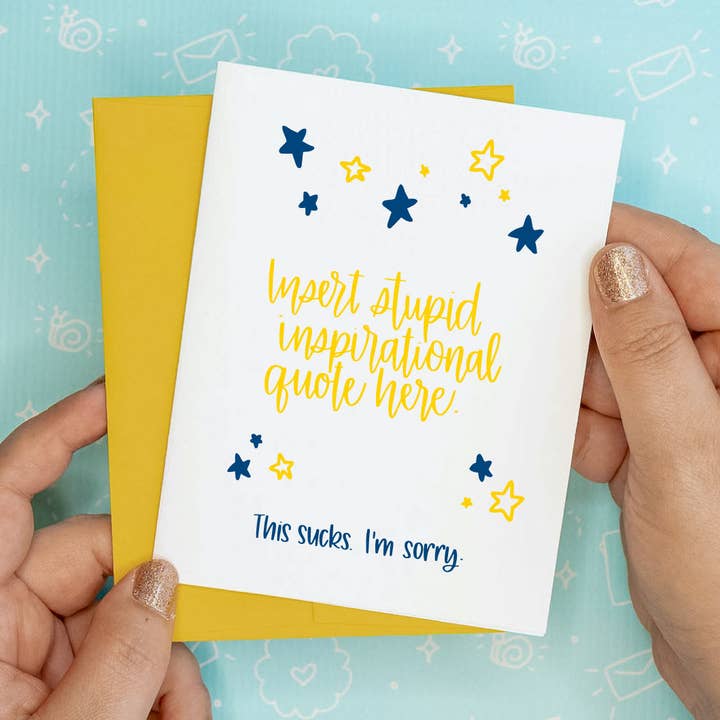 Sorry This Sucks Funny Recycled Greeting Card for wholesale by Colette Paperie