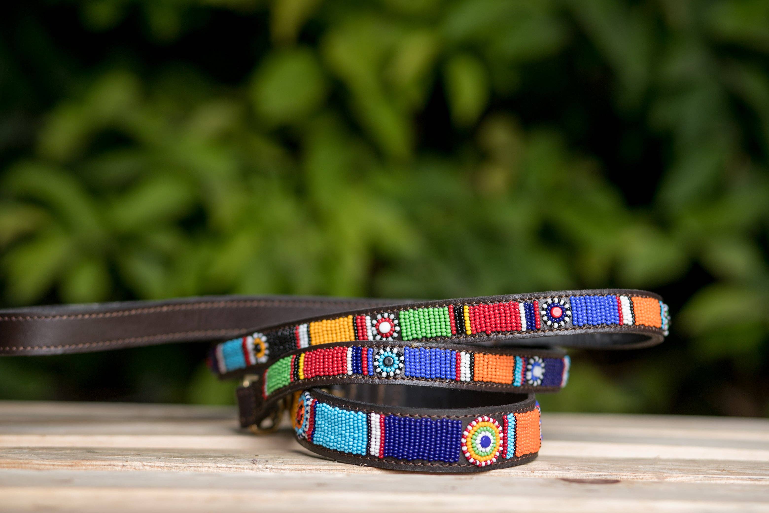 MAASAI CHIEF - Wholesale Pet Leash - Dog - Beaded Leather Dog leash0