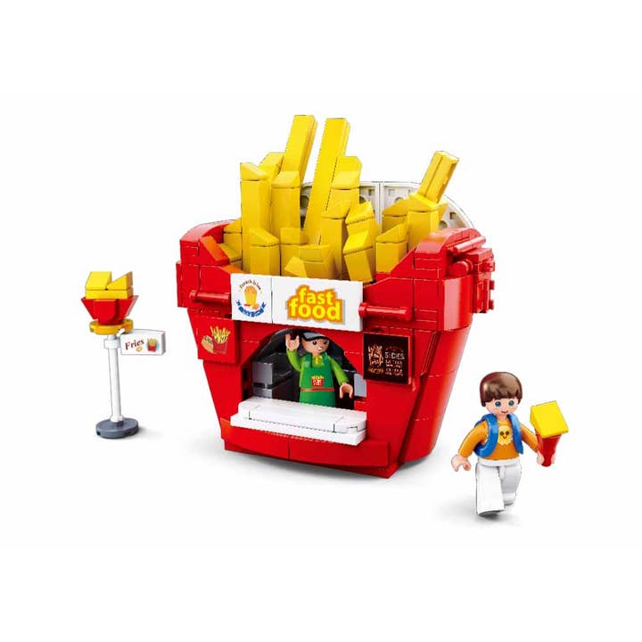 Texas Toy Distribution - Wholesale Building Set - Kids - Food Court French Fries House Building Brick Kit (320 Pcs)1