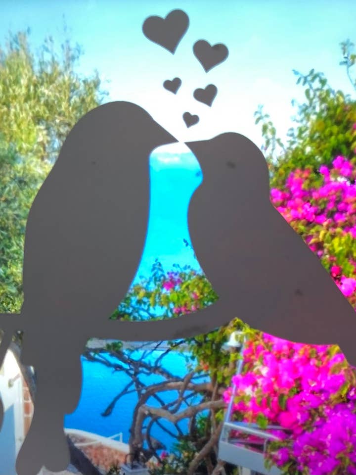 Lovebirds II - Vinilo adhesivo para ventana «grabado» de cristal para venta al por mayor de DCentral Magnetics