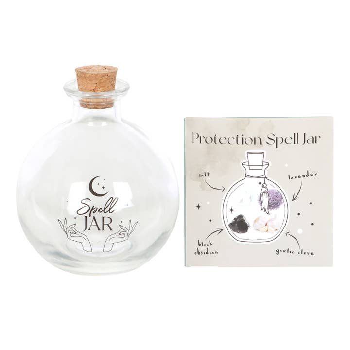 Something Different Wholesale - Wholesale Meditation Supplies - 10cm Glass Magic Spell Jar with Recipe Booklet