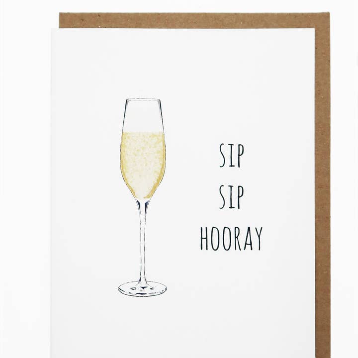 Noted By Copine - Wholesale Congratulations Card - Sip Sip Hooray