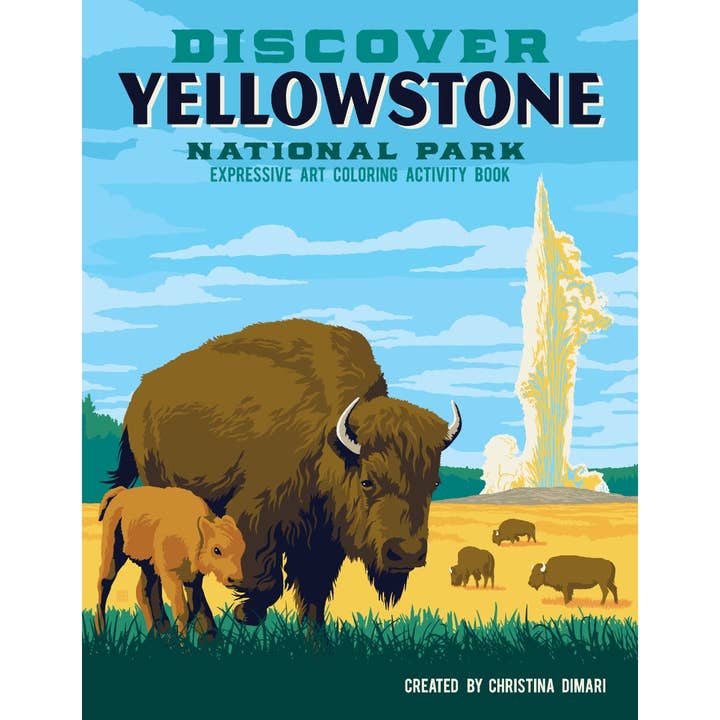 Discover Yellowstone NP expressive art coloring book for wholesale by Ahava River Cards, Books & Decor