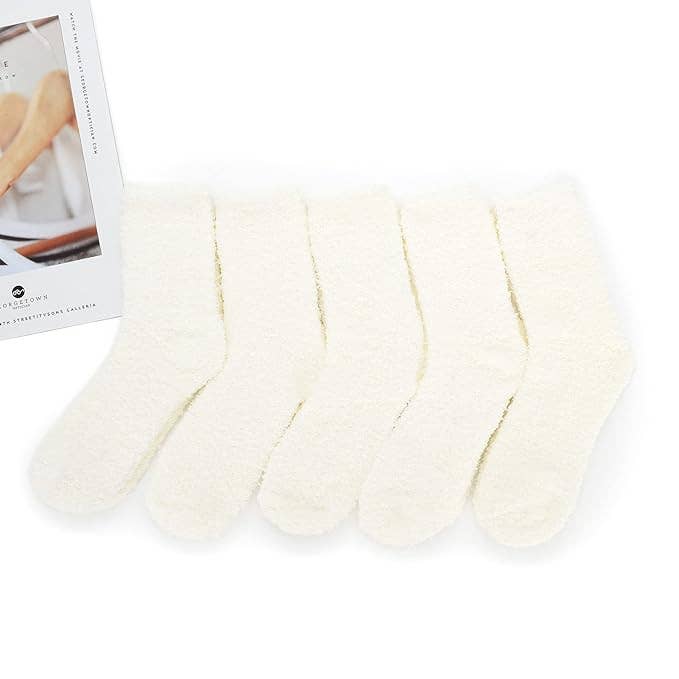The Arinna Collection LLC - Wholesale Socks - Women's - White Fuzzy Fluffy Socks for Women