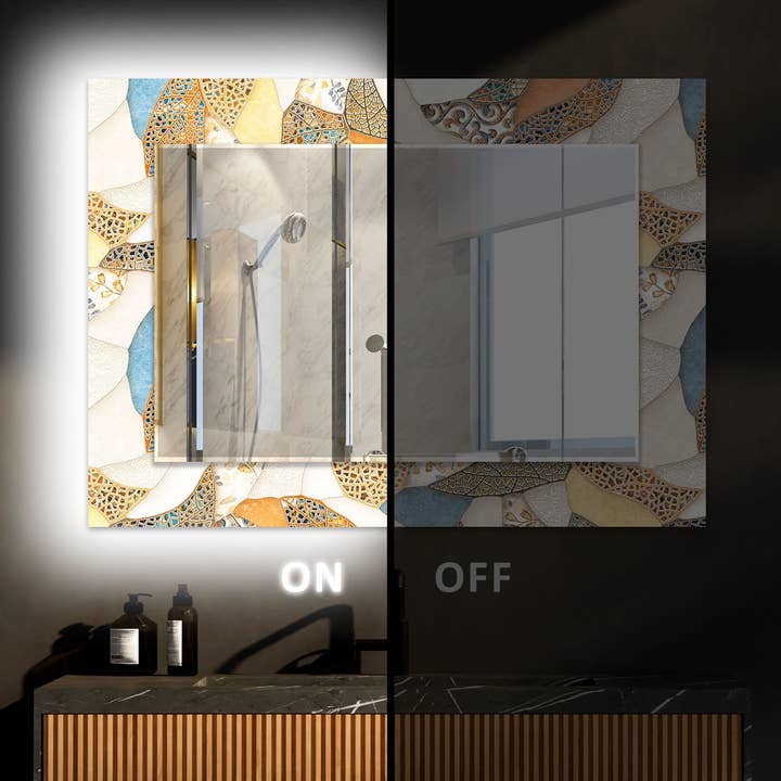 Miroir mural abstrait en verre trempé pour la vente par MyPhotostation