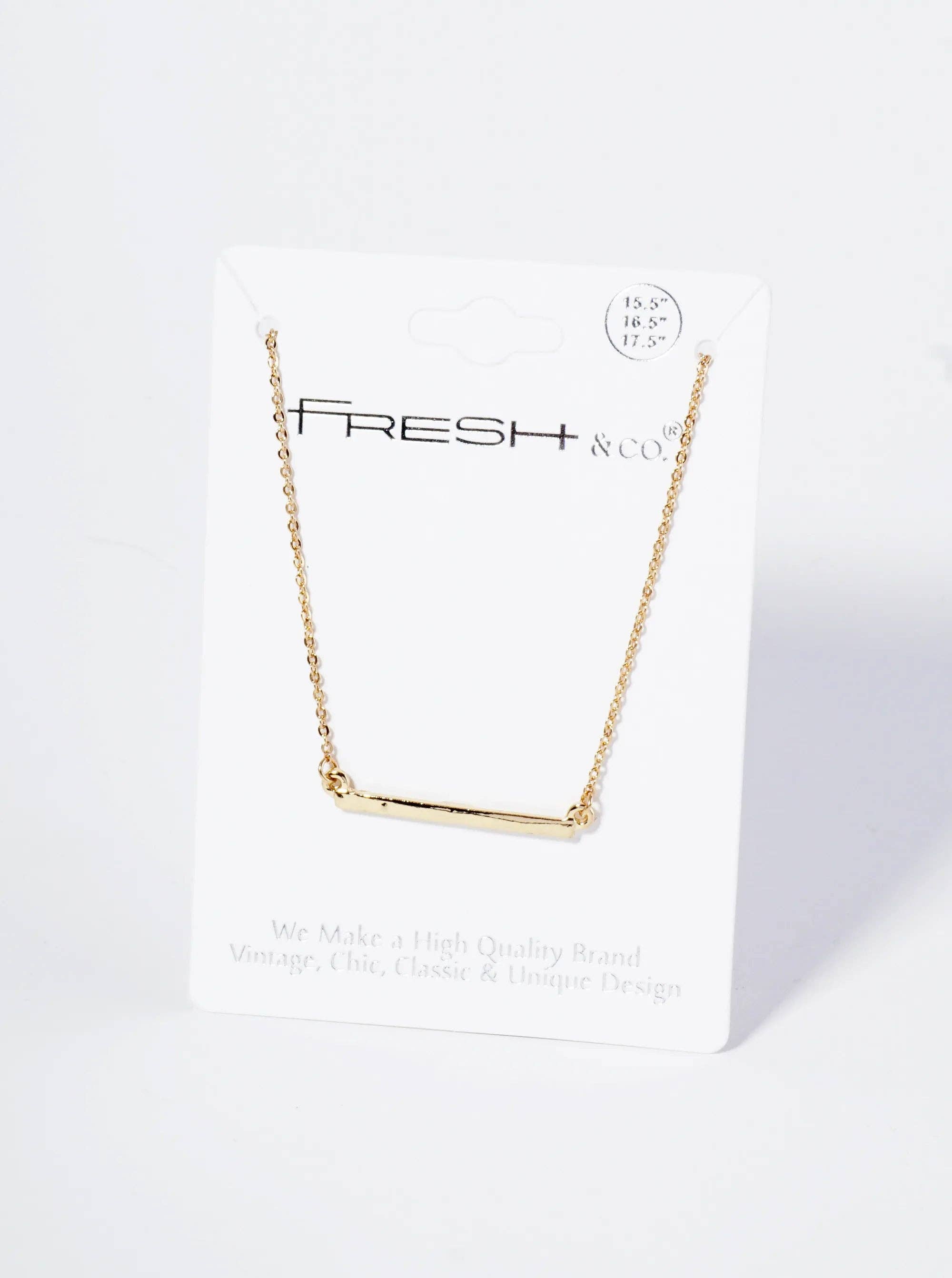 Wild Honey - Wholesale Pendant/Charm Necklace - Polished Metal 1 Inch Horizontal Bar Pendant Necklace3