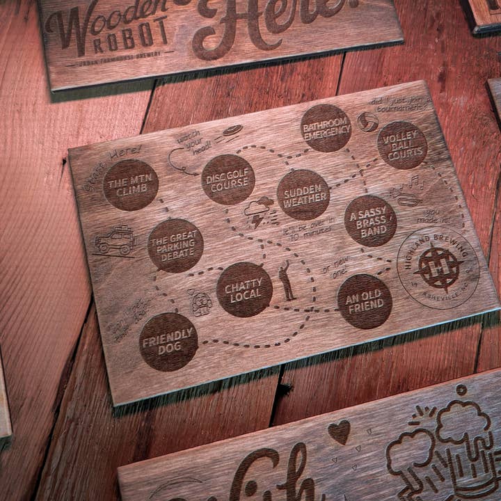 Customizable Wooden Postcards - Directions to the Bar for wholesale by Rad Werx Design