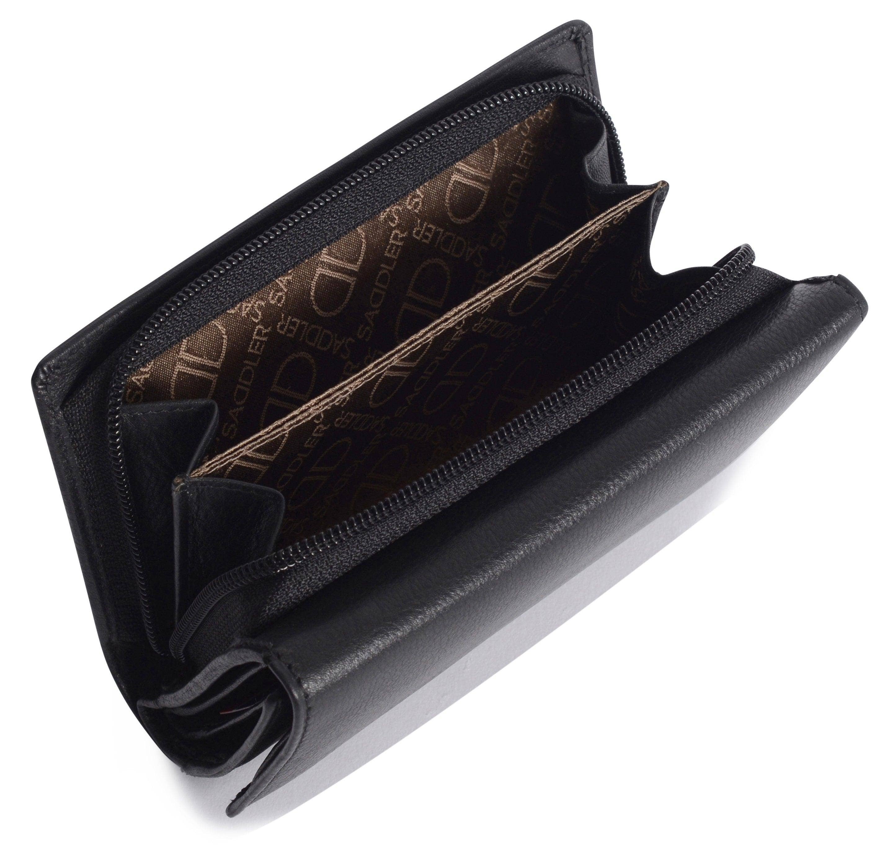 SADDLER - Wholesale Wallet - Women's - Compact Trifold Leather Purse "Eleanor" – Handmade by Saddler | RFID Protected & Gift Boxed | 10 Card Slots & Rear Zip Coin Pocket49