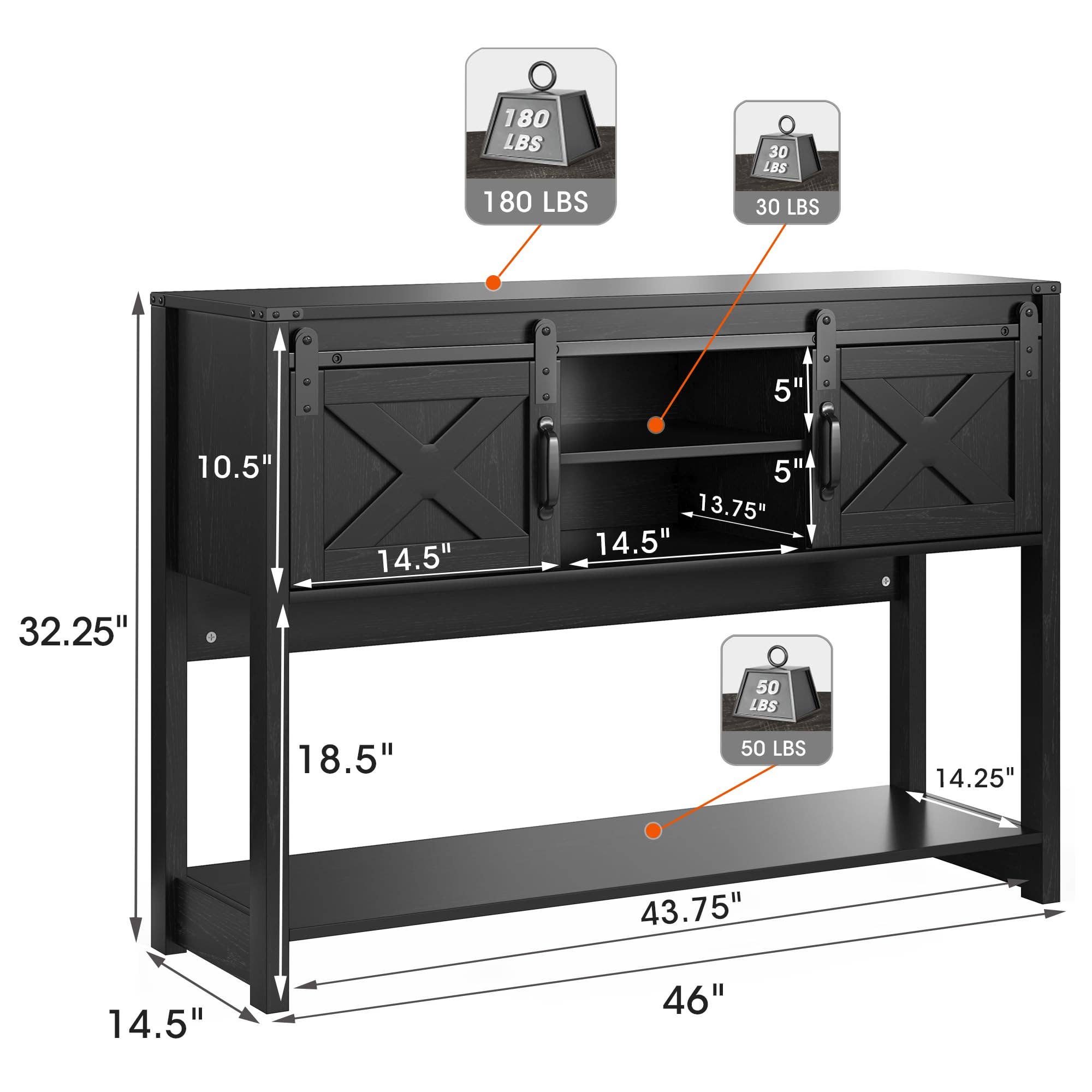 Heynemo - Wholesale Console Table - Farmhouse Entryway Table with Storage, 46" Console Table34