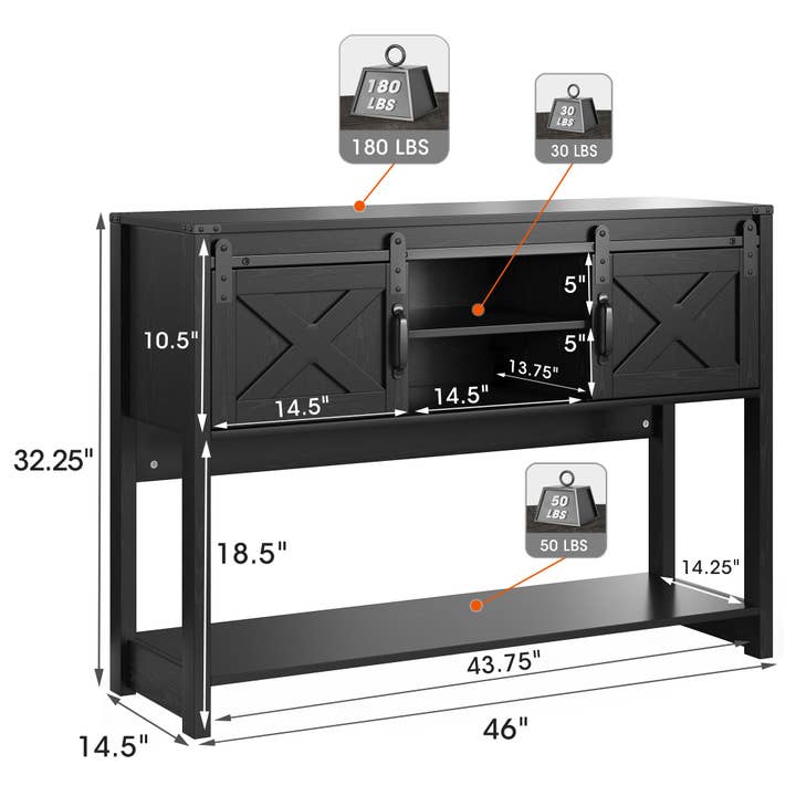 Heynemo - Wholesale Console Table - Farmhouse Entryway Table with Storage, 46" Console Table34