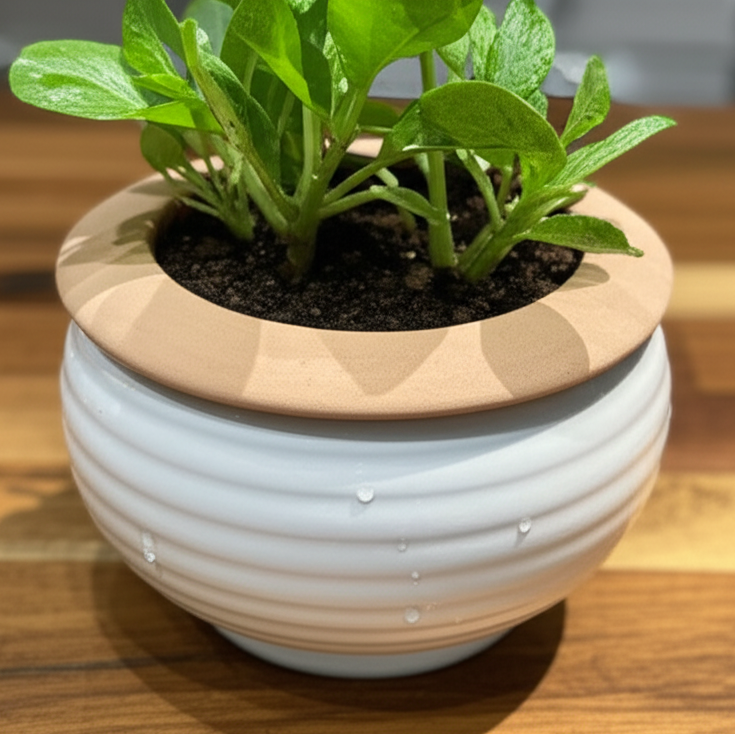 Off-white Self-Watering Pot - 6 inch