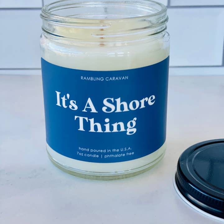 Classic Blue It's A Shore Thing Candle for wholesale on Faire2