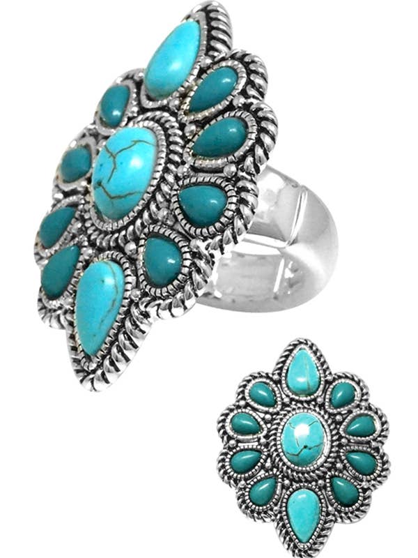 (G877) TURKIS STRETCHRING I VESTLIG STIL for engroshandel hos Jewelry Max