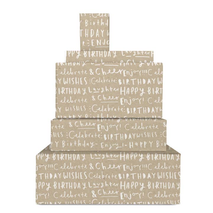 Fødselsdag ord gaveindpakning - sjovt indpakningspapirark - Party for engroshandel hos Old English Company