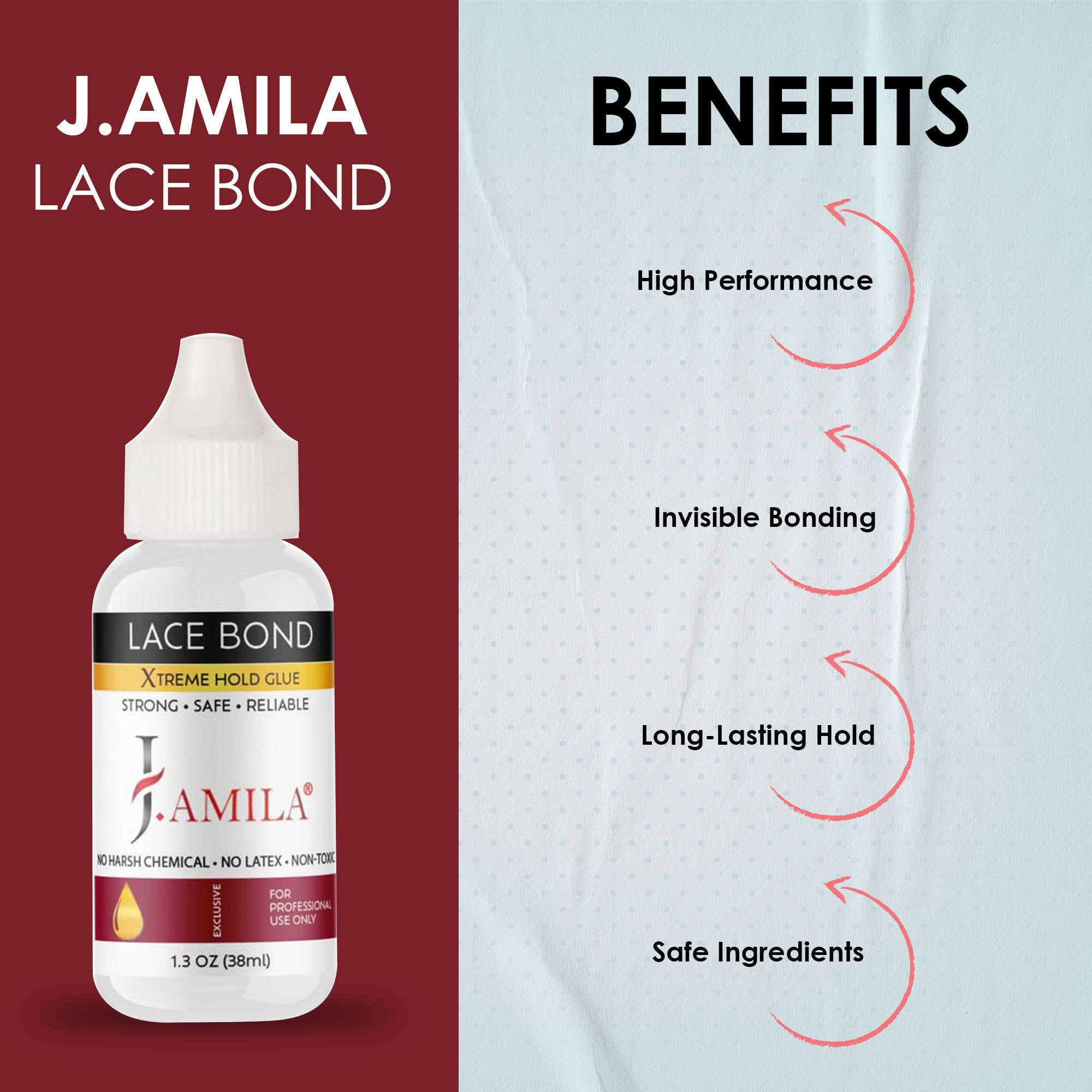UB BRANDS INC - Wholesale Hair Styling Gel/Mousse - J. Amila Lace Bond Xtreme Hold Glue 1.3oz - Strong & Secure2
