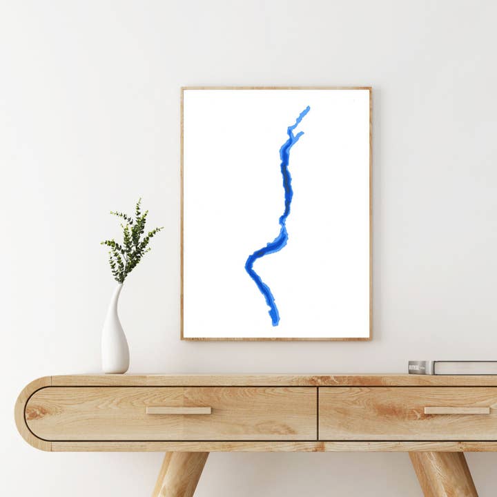 Bathymetrische kaart van papier in Okanagan Lake, British Columbia voor wholesale door Cardtography