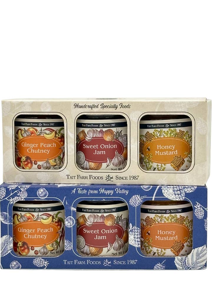 3 Jar Gift Box: Savory Cheese Pairings for wholesale by Tait Farm Foods