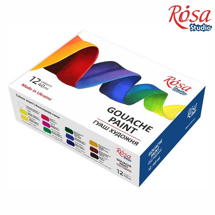 Fainotoys – wholesale Färgset – Gouache färguppsättning 12* 40 ml ROSA Studio