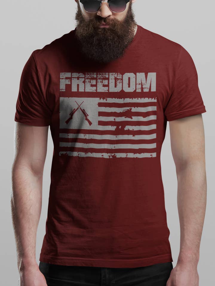 Hunt Hook Eat - Wholesale Screen Printed T-Shirt - Men's - Freedom Tee2