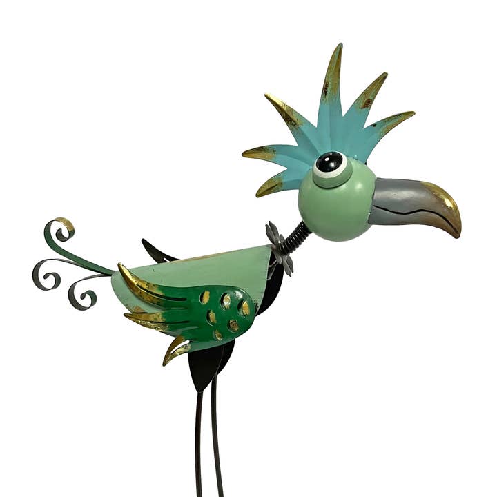 Colorful Enameled Metal Peacock Garden Statues for wholesale by Continental Art Center