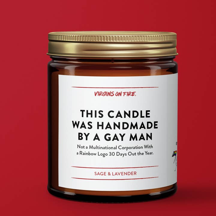 Virgins On Fire Candle Co. - Wholesale Jar/Filled Candle - THIS CANDLE WAS MADE BY A GAY MAN 🏳️🌈 (Sage & Lavender)