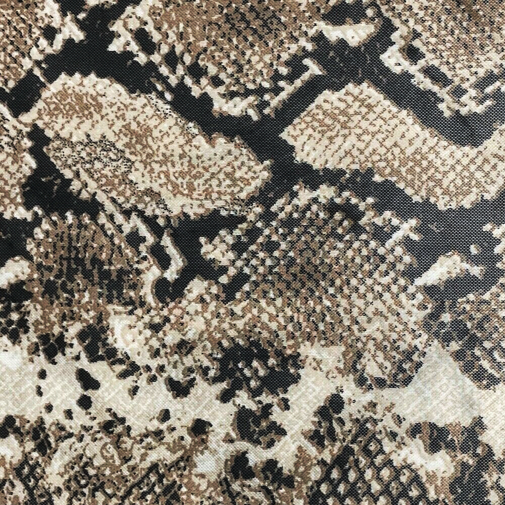 WeBaG N WeCoveR - Vente Tissu - Tissu Power Mesh imprimé en peau de serpent transparente2