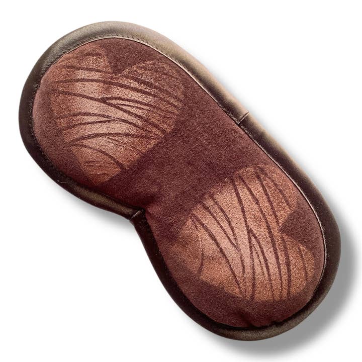 Chocolate Brown velvet Love Heart lavender infused eye mask for wholesale by Raina Atelier