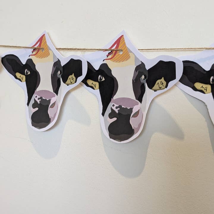 Party-Wimpelkette mit Kuhmotiv, dekorativ, lustig für den Großhandel von Sazzlebybell