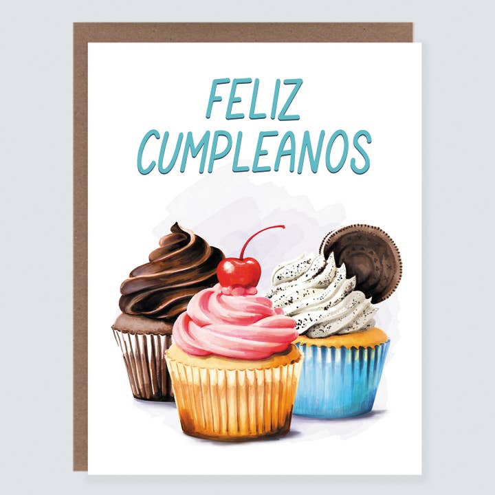 Feliz Cumpleanos Cupcake | Spanish Birthday Card
for wholesale by Morgan Swank Studio