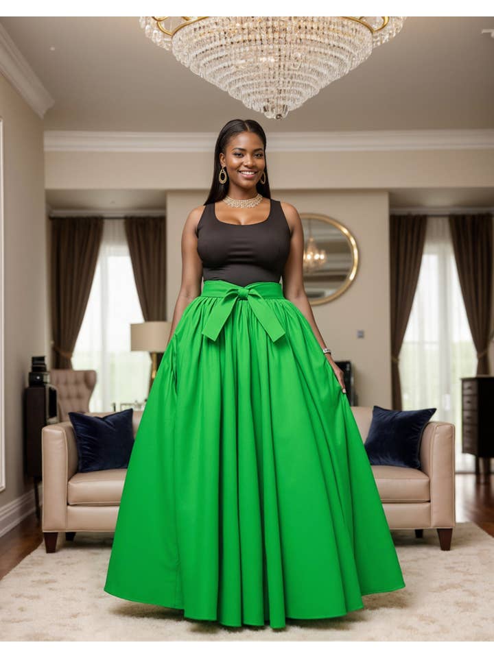 As Pictured Women's Authentic African Colorful Print Maxi Skirt One Size for wholesale on Faire0