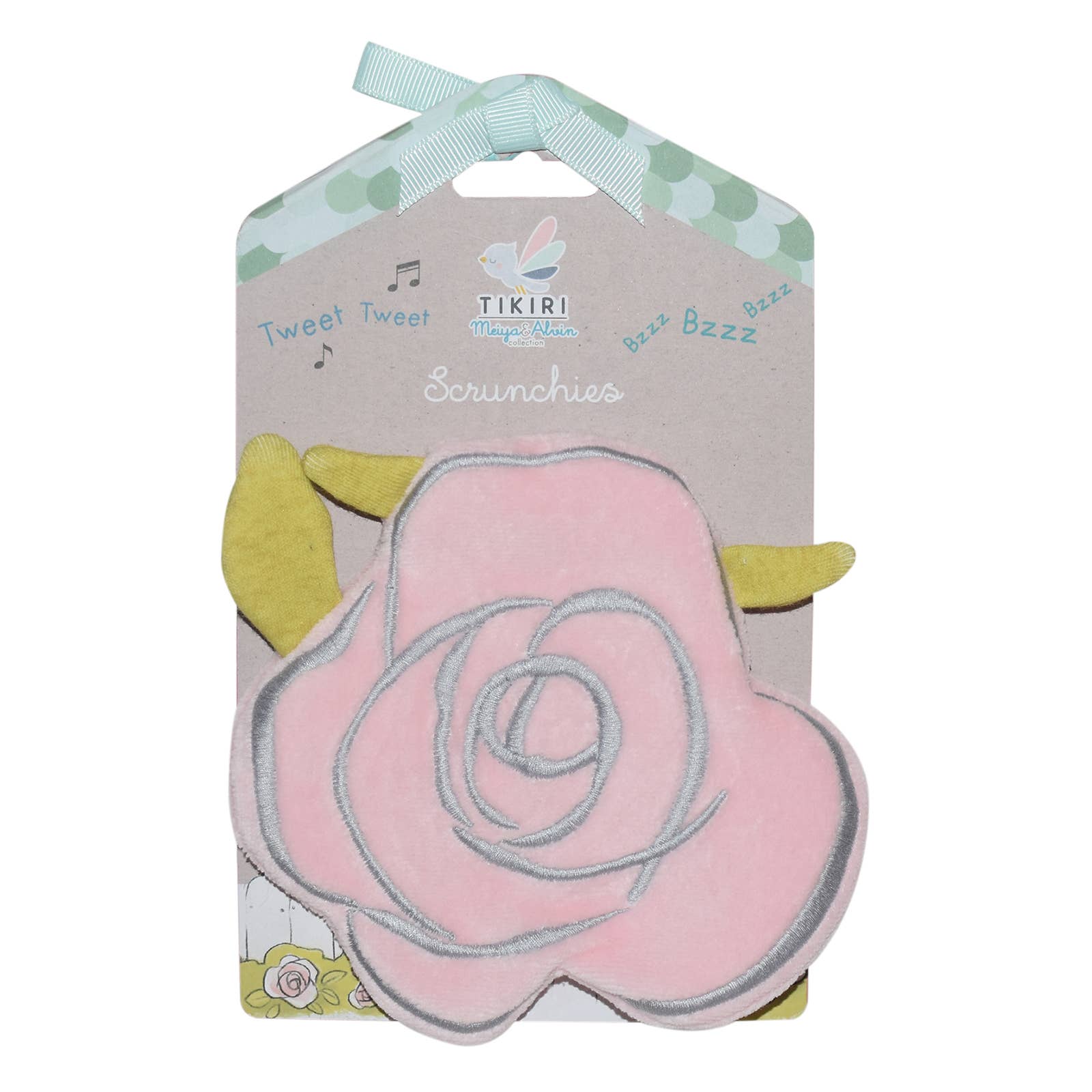 Tikiri Toys LLC - Wholesale Crinkle Tag Toy - Baby - Scrunchie Flower Rose with Crinkle1