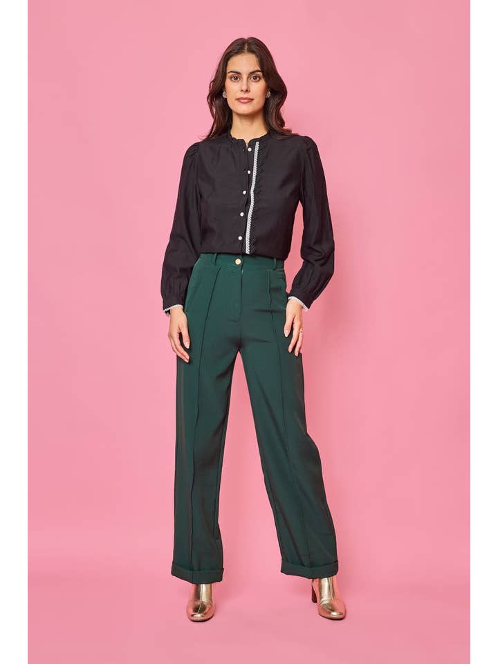 LOVIE & CO - Wholesale Button Down Shirt - Women's - Two-tone shirt, long sleeves SEDUM4