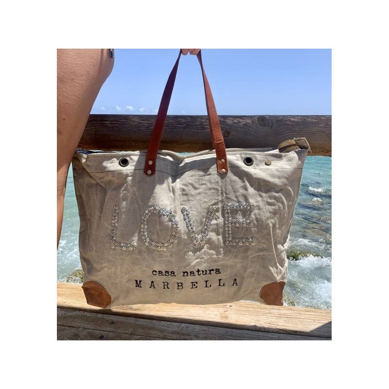 Casa Natura Design SL - Wholesale Beach Bag - Large Rectangular Bag Zipper Leather Handle -PRESTON SKYLAR6