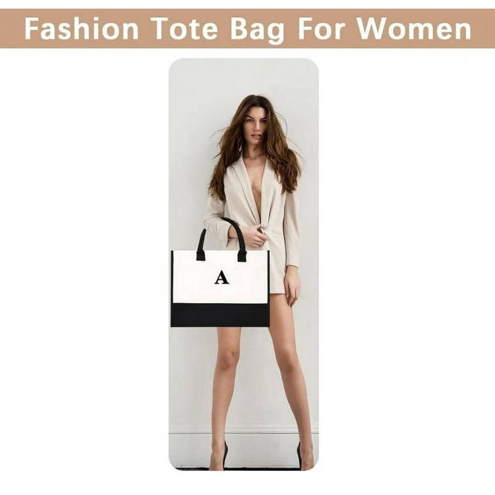 Alo Organic International - Venta al por mayor Bolsa de playa - Bolso Tote de Lona Bordado MyOrganicBag para Mujer (Canvas-J)