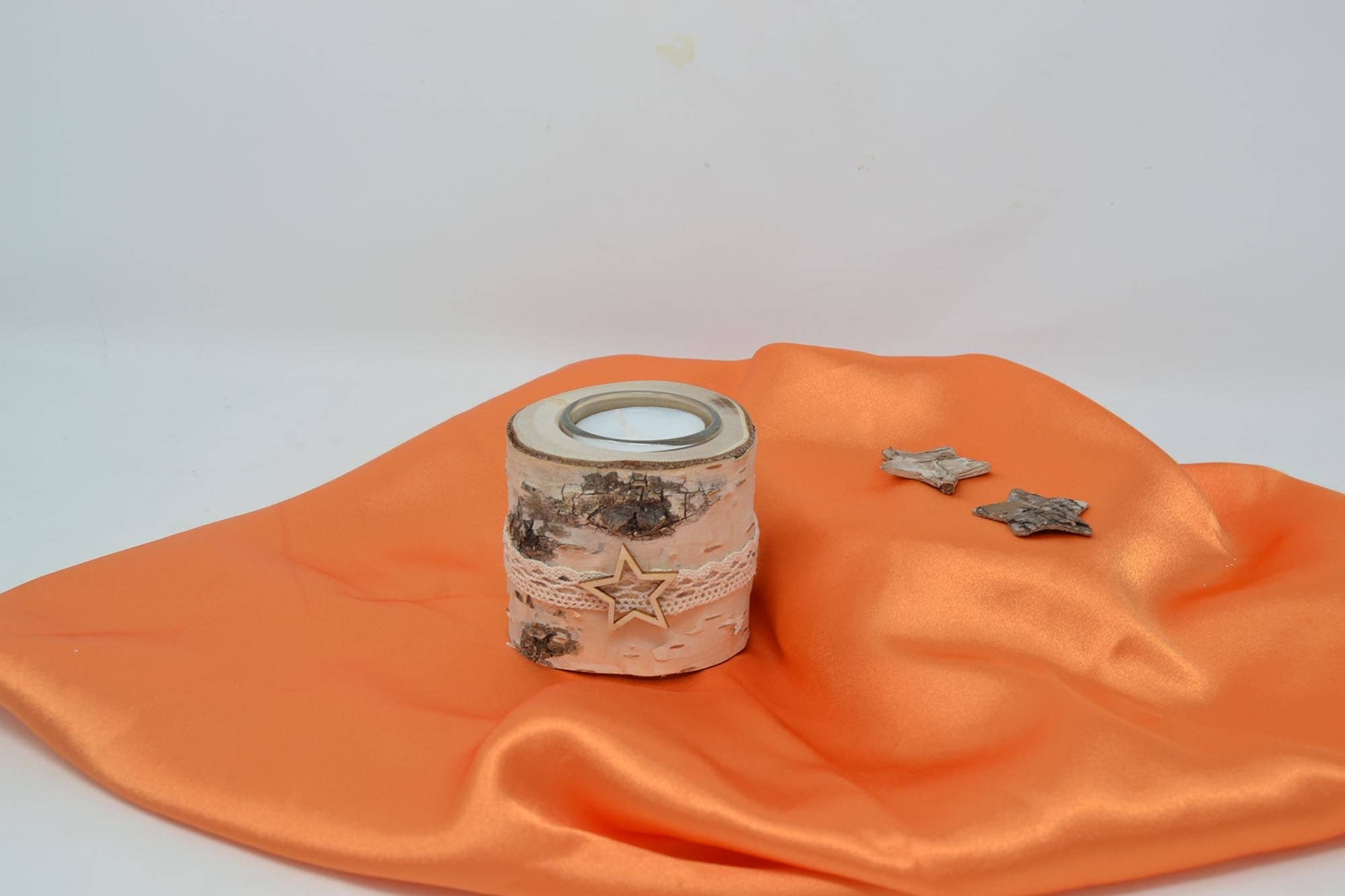 Huizbirn - Vendita all'ingrosso Portacandele - Decorazione natalizia con legno di betulla e candela a tea light, pezzo singolo fatta a mano0