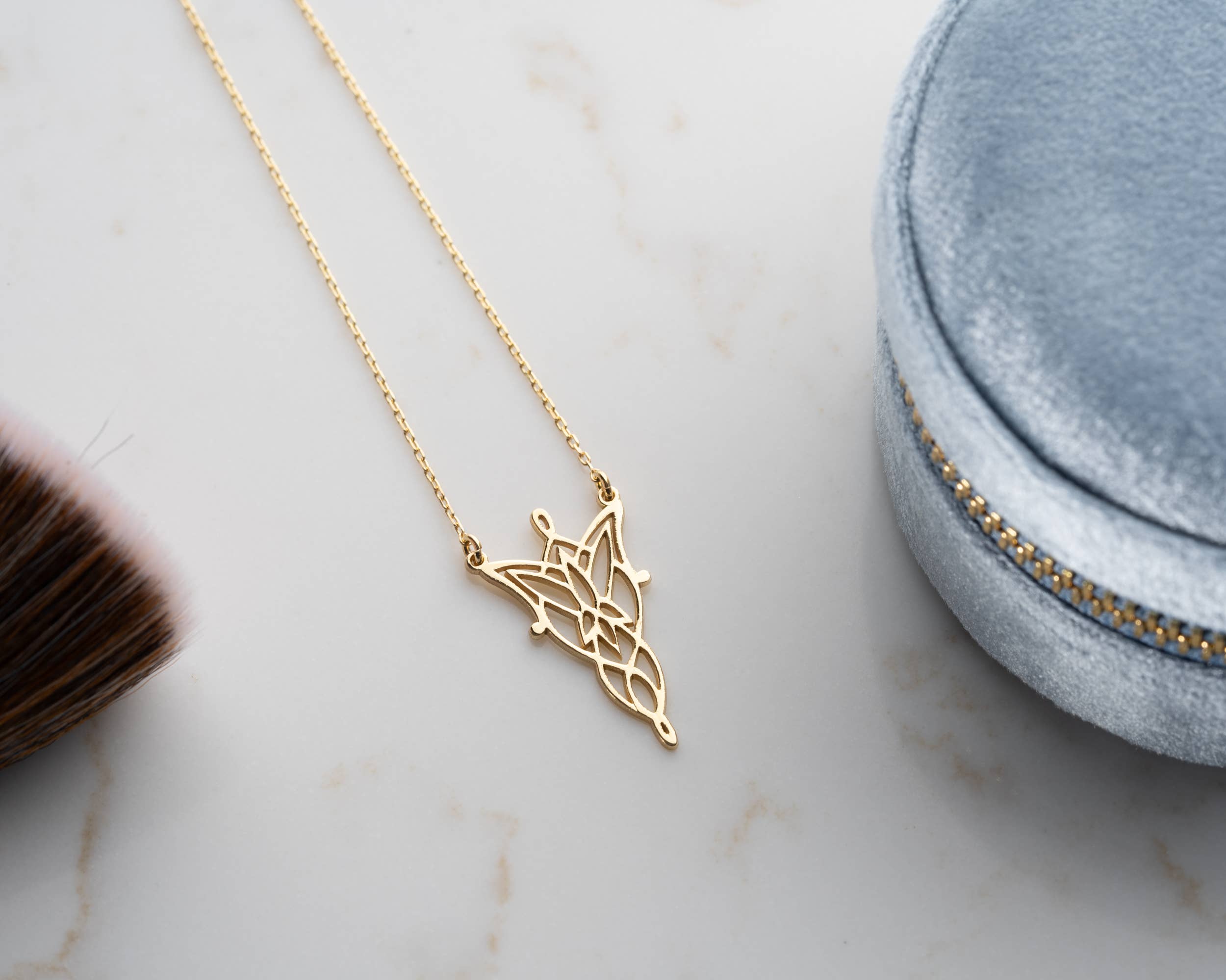 Tina Custom Jewelry - Wholesale Pendant/Charm Necklace - Elven Necklace Gold Fantasy Arwen Pendant Jewelry4