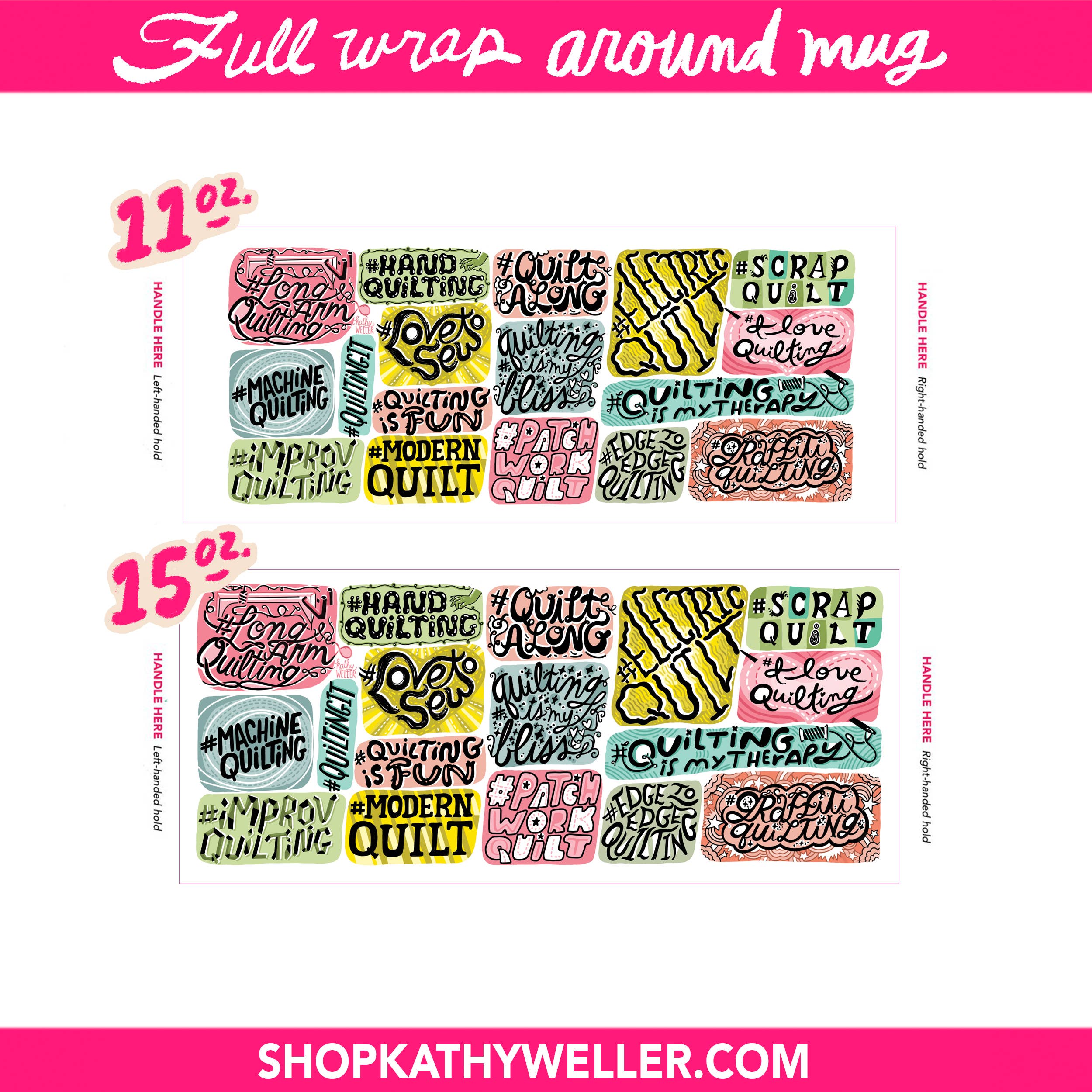 Kathy Weller Art+Ideas - Wholesale Coffee Mug - Quilter's mug5