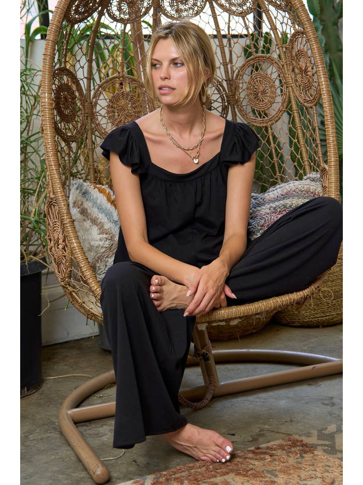 JADE BY JANE - Wholesale Jumpsuit - Women's - Ruffle Knit Maxi Jumpsuit KRJ8050-17